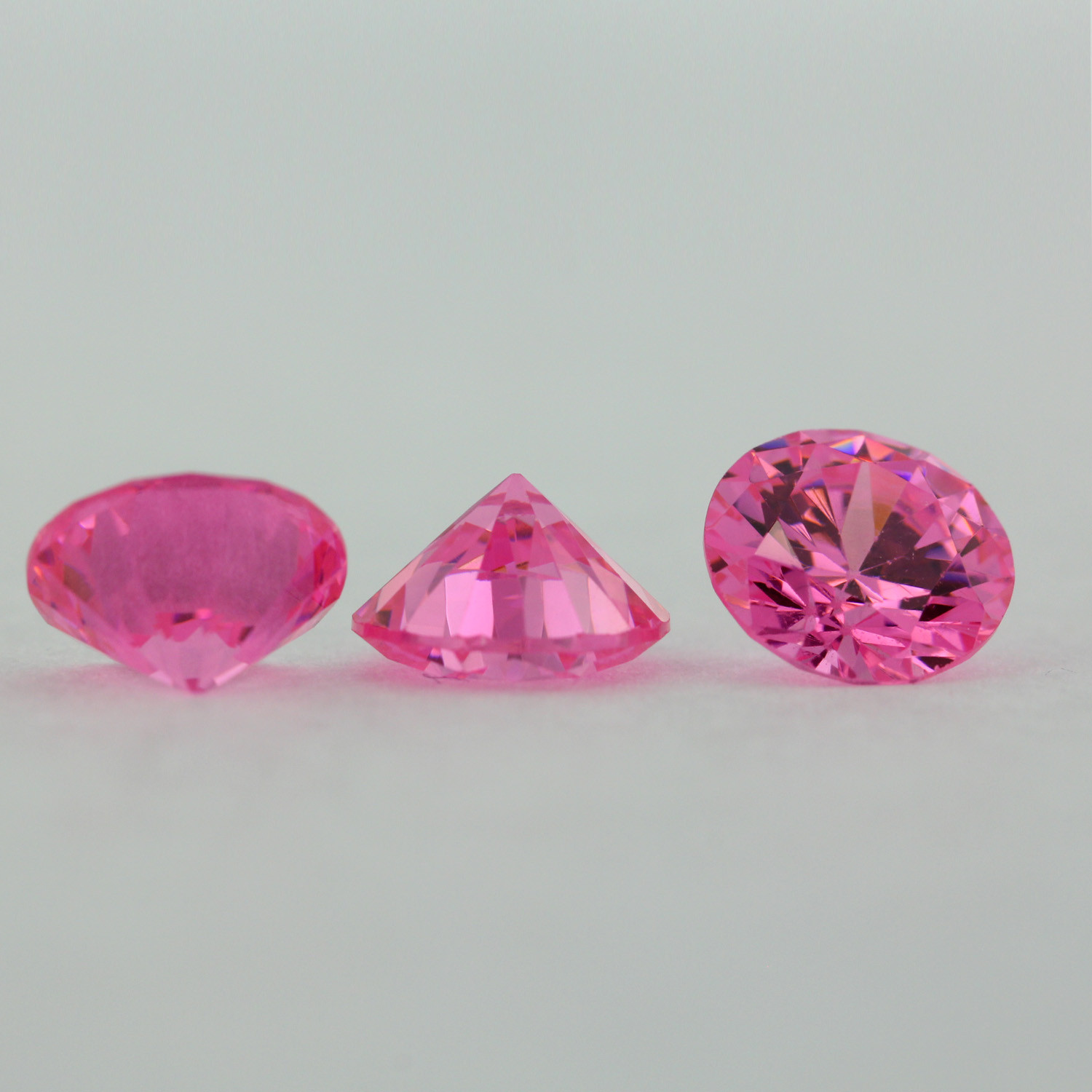 Loose Round Cut Shape Pink Sapphire CZ Stone Single Cubic Zirconia Birthstone