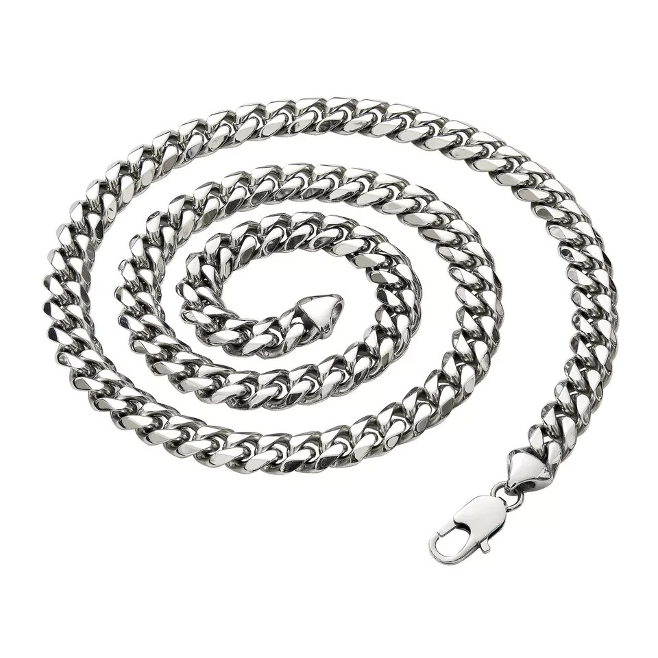 Hip Hop Width 3/5/7/9MM Cuban Link Stainless Steel Chains Necklace For Men Basic
