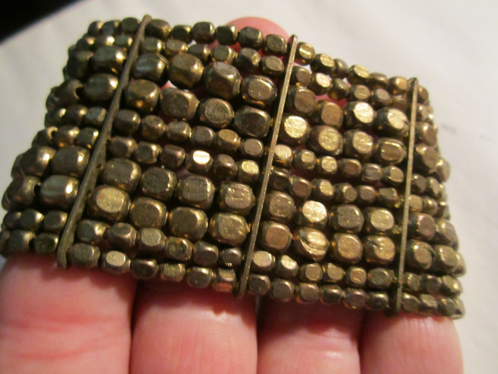 ARTISAN CRAFTED HEAVY METAL BEADED BRACELET 114g – FITS 7″ WRIST – OFC-D5