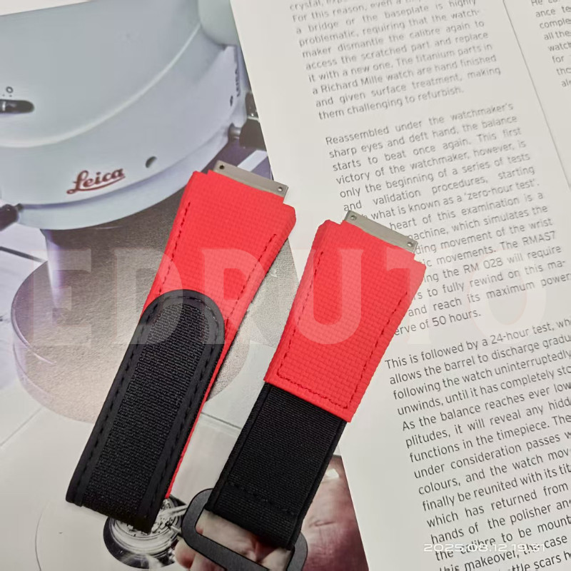 Red Medium Hybrid Watch Band Strap Fits Richard Mille RM011 RM11-03 M