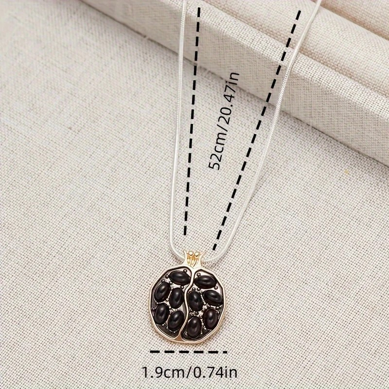 Garnet Style Pomegranate Necklace Gold Plated Pendant Women’s Fruit Jewelry