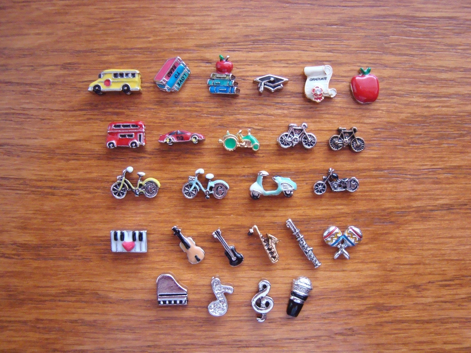 Authentic Origami Owl “Your Choice” of Charms-School/Vehicles/Music (#4)+ A