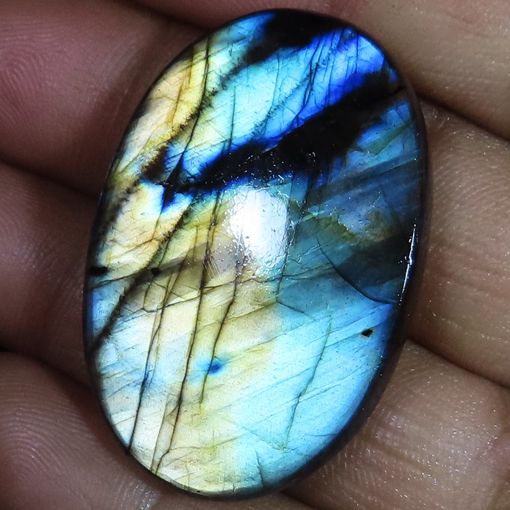 74.95 Ct 100% Natural Labradorite Oval Cabochon Loose Gemstone 27x41x6 mm UT459