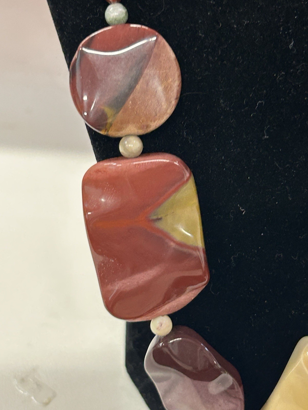 Jay King Mookaite Jasper multicolor beaded statement necklace 925 silver