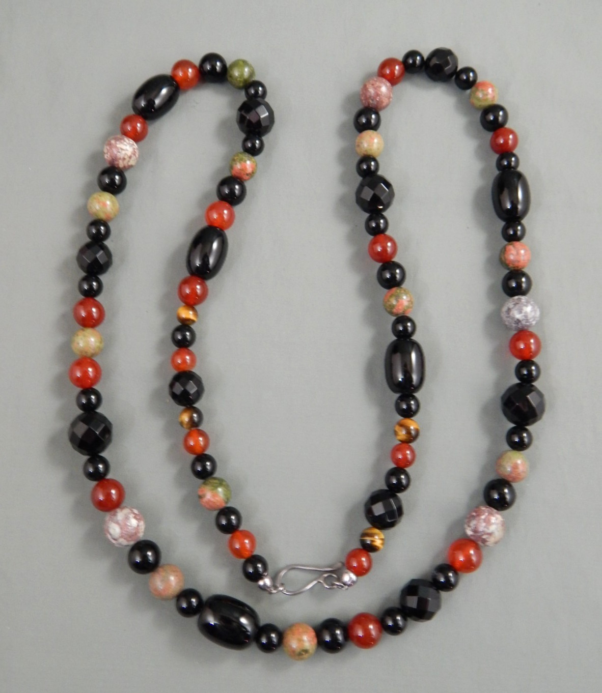 DTR 925 Mine Finds by Jay King Multi Gemstone Onyx Carnelian Bead Necklace 36″