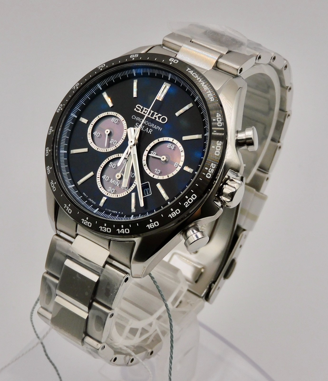 NEW SEIKO Selection SBPY167 Solar Chronograph Black Panda Dial Mens Watch in BOX