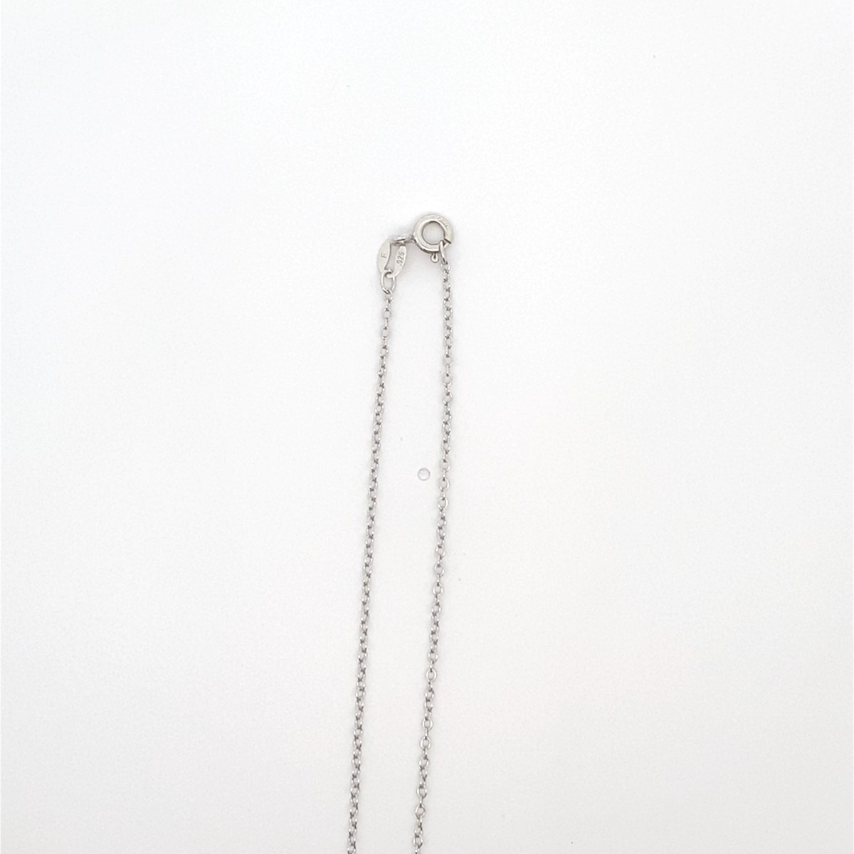 Sterling Silver CZ Red Stone Fixed Pendant Necklace – 18″ (C31031345)