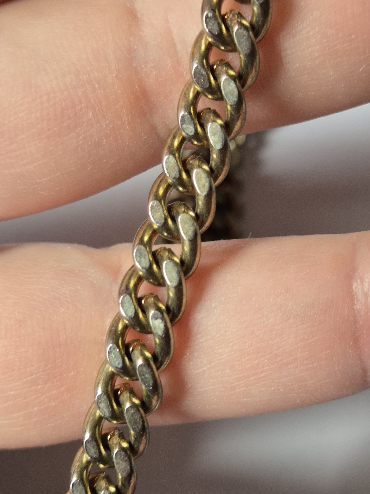 Vintage 80s Gold Tone Pocket Watch Chain Signed 777