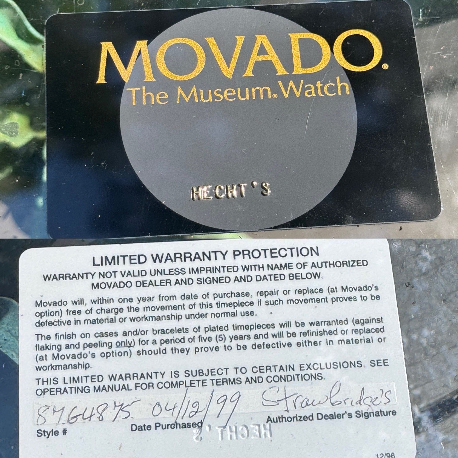 VINTAGE MOVADO MUSEUM 87-G4-875 Ultra Slim MENS WATCH