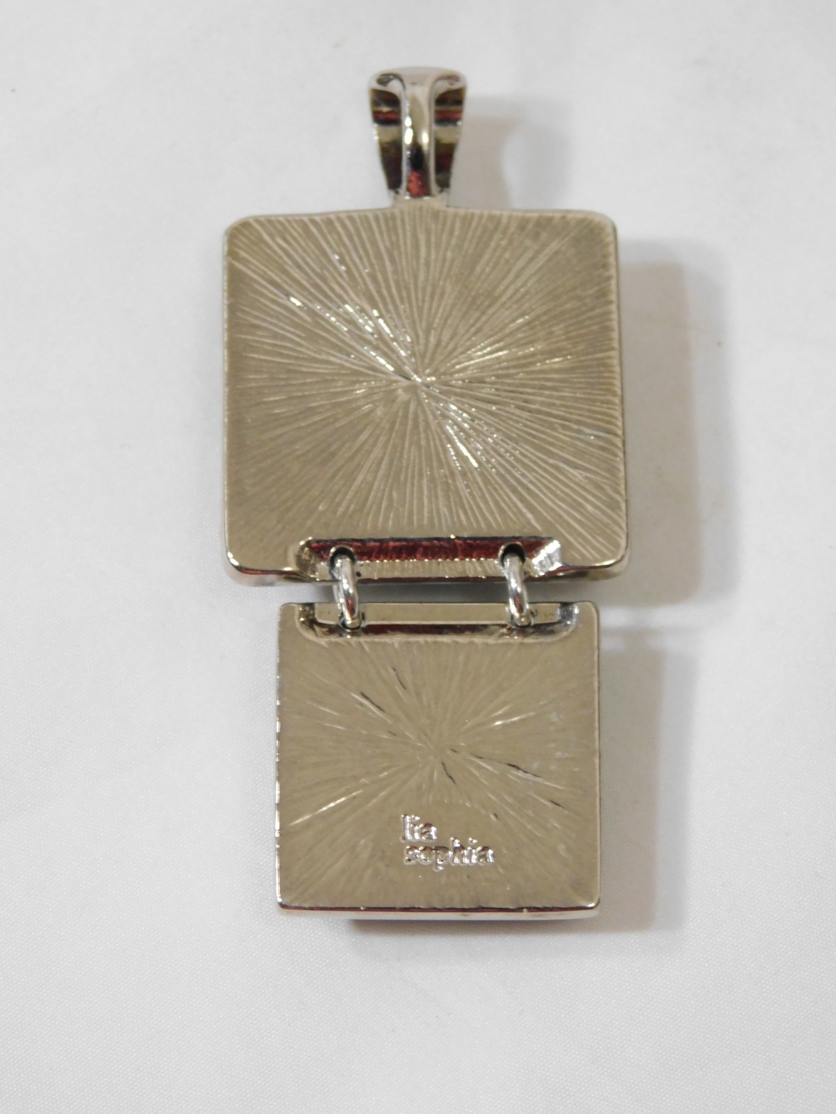 Beautiful Lia Sophia “FLUX” Pendant/Slide, Silver w/Avocado Tone, Unique, NWOT