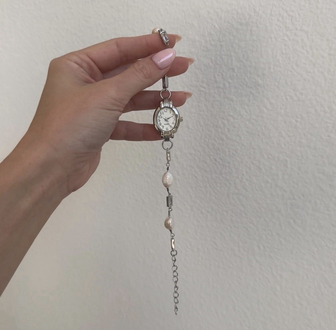 Unbranded pearl & silver watch women’s girls female watch bracelet band
