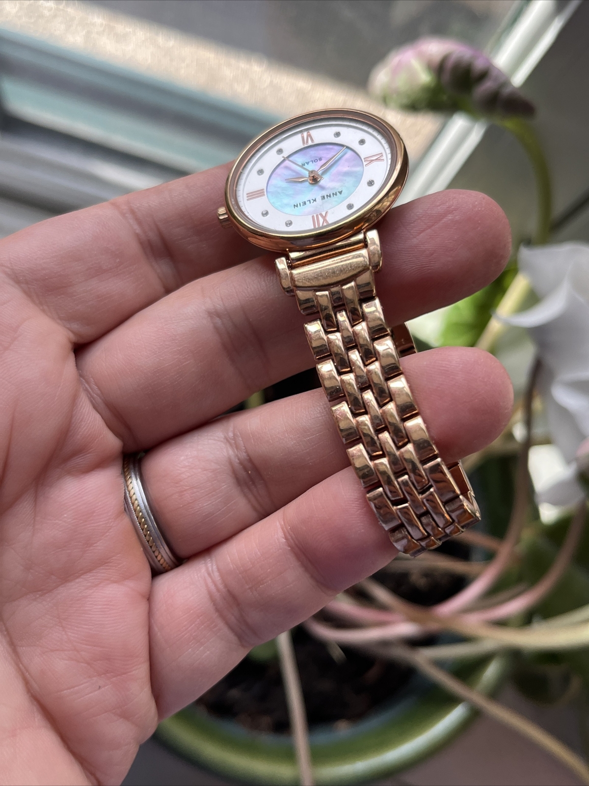 Anne Klein Considered AK/3630 Ladies Gold Metal Analog Solar Powered Watch