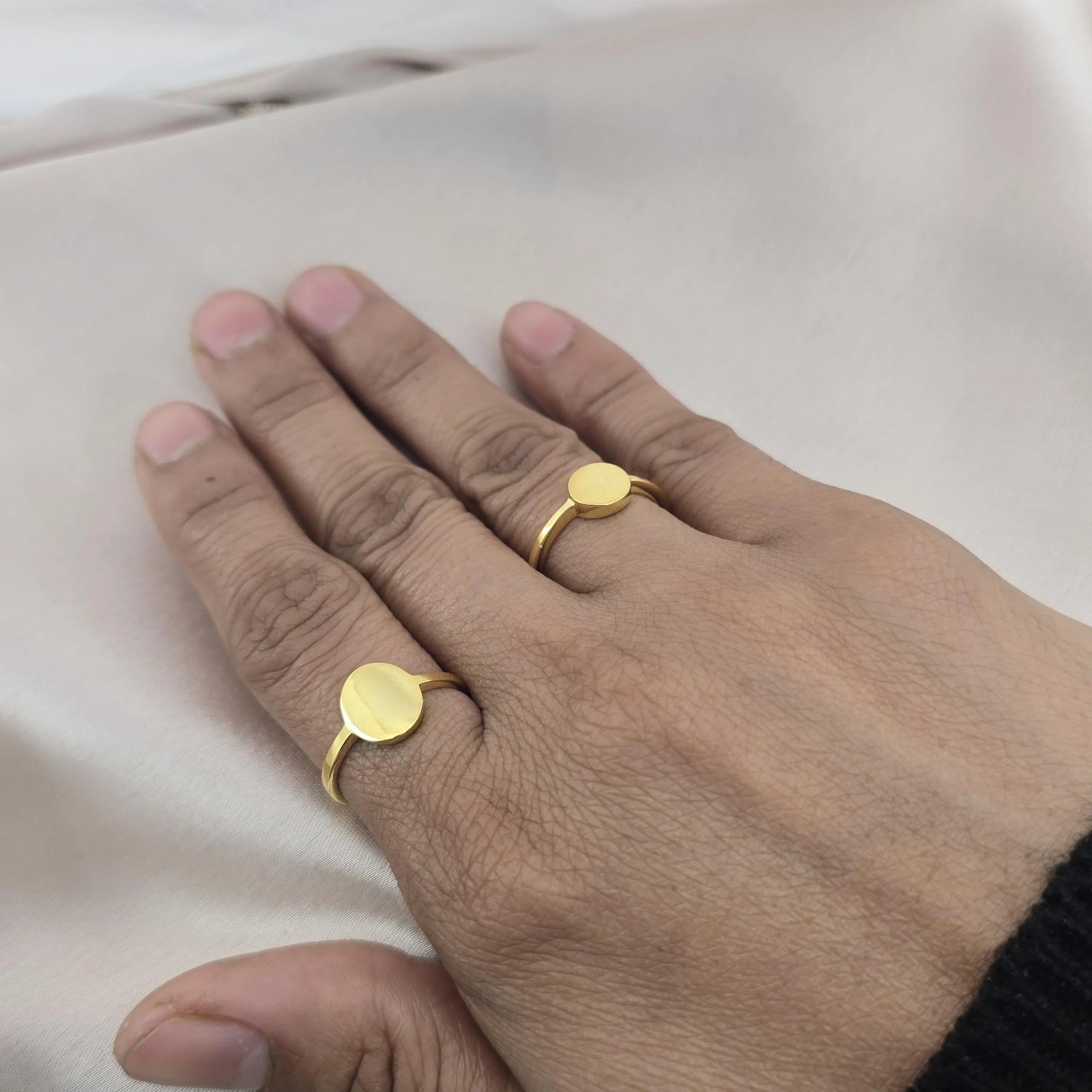 Plain Ring 14K Gold Signet Ring | 925 Stamped | Initials Zodiac Engraved Rings