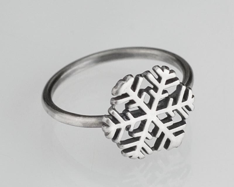 Sterling Silver Snowflake Ring Handmade Custom Sizes Available Solid .925