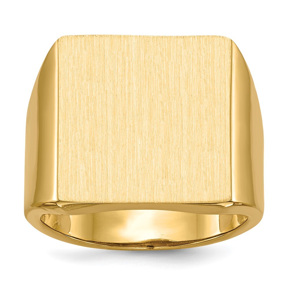 10k Yellow Gold 17.5×17.0mm Open Back Signet Ring Gift for Men Size 10