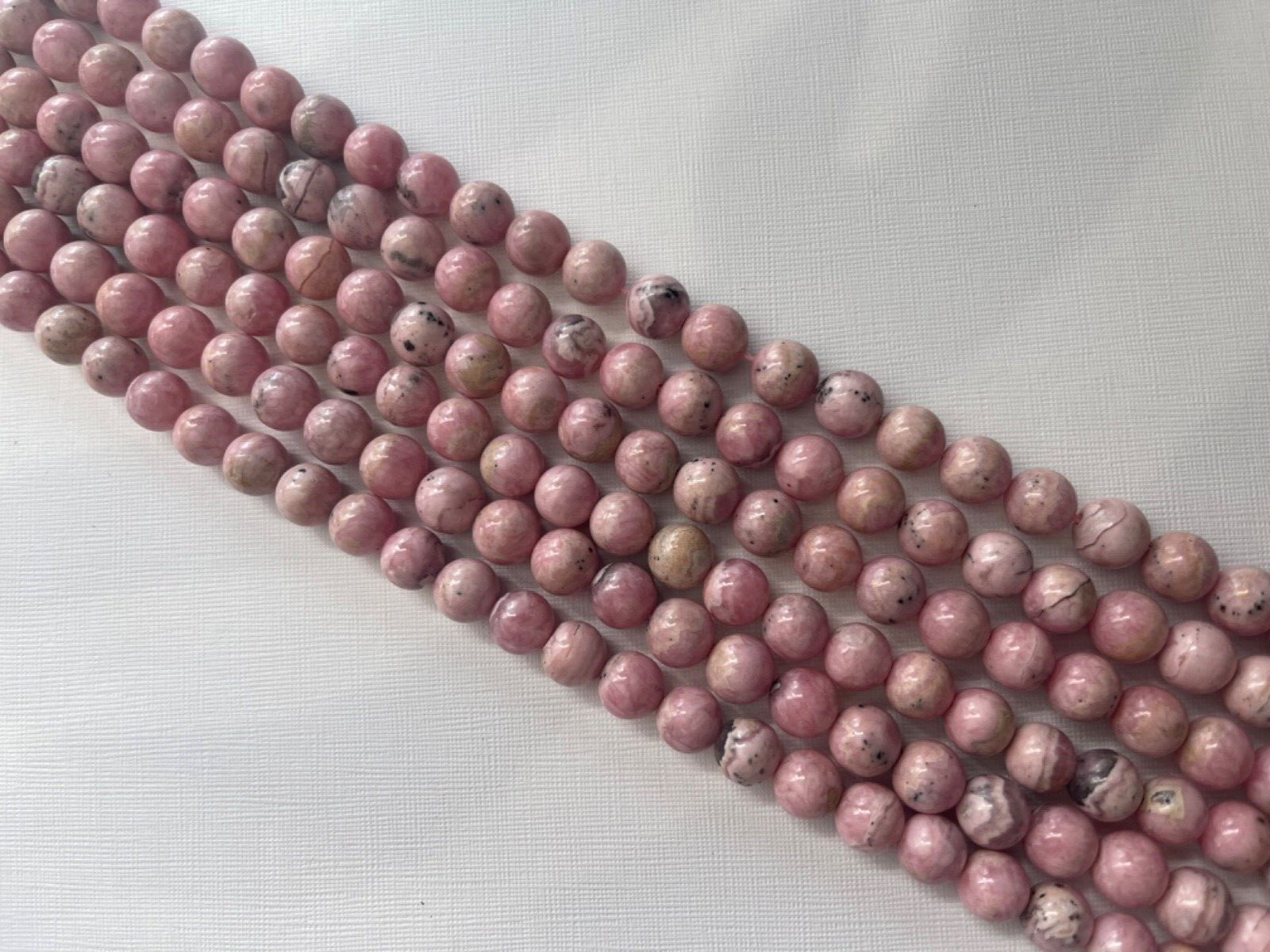 GENUINE ROUND SMOOTH 10 MM RHODOCHROSITE BEAD STRAND 15.5 ” BELOW WHOLESALE!!!