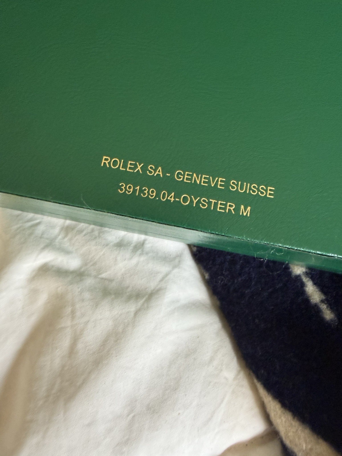 Rolex Green/Beige Leather Fabric Single Watch Presentation Box 39139.04-OYSTER M