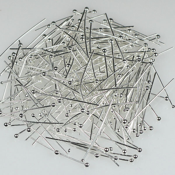 1000pcs/lot Silver/Gold Plated Copper Ball Head Pins Findings 18/20/22/25/30mm