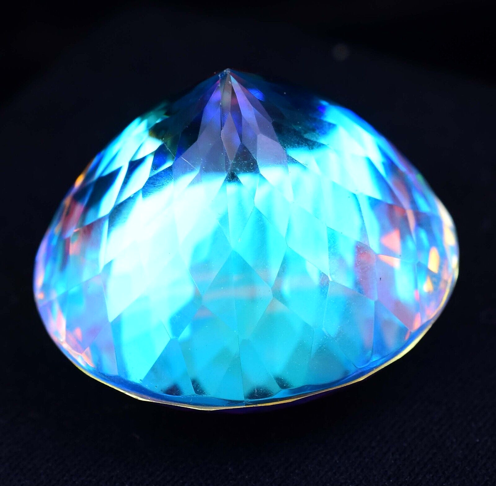 A++Natural Rainbow Mystic Topaz Round 99.20 Ct Stunning Certified Loose Gemstone