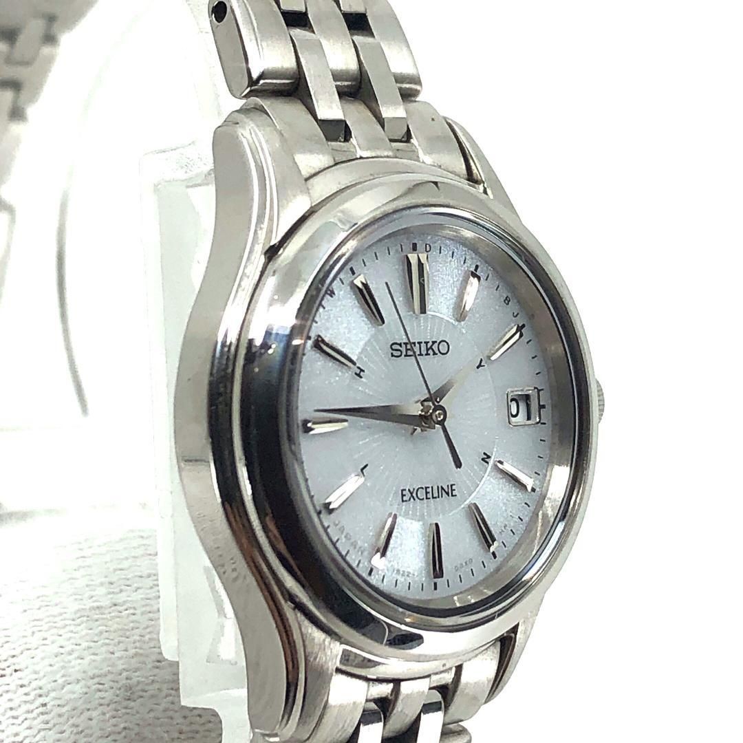 Item SEIKO Exceline 1B22 0AM0 Solar Quartz Stainless Silver White