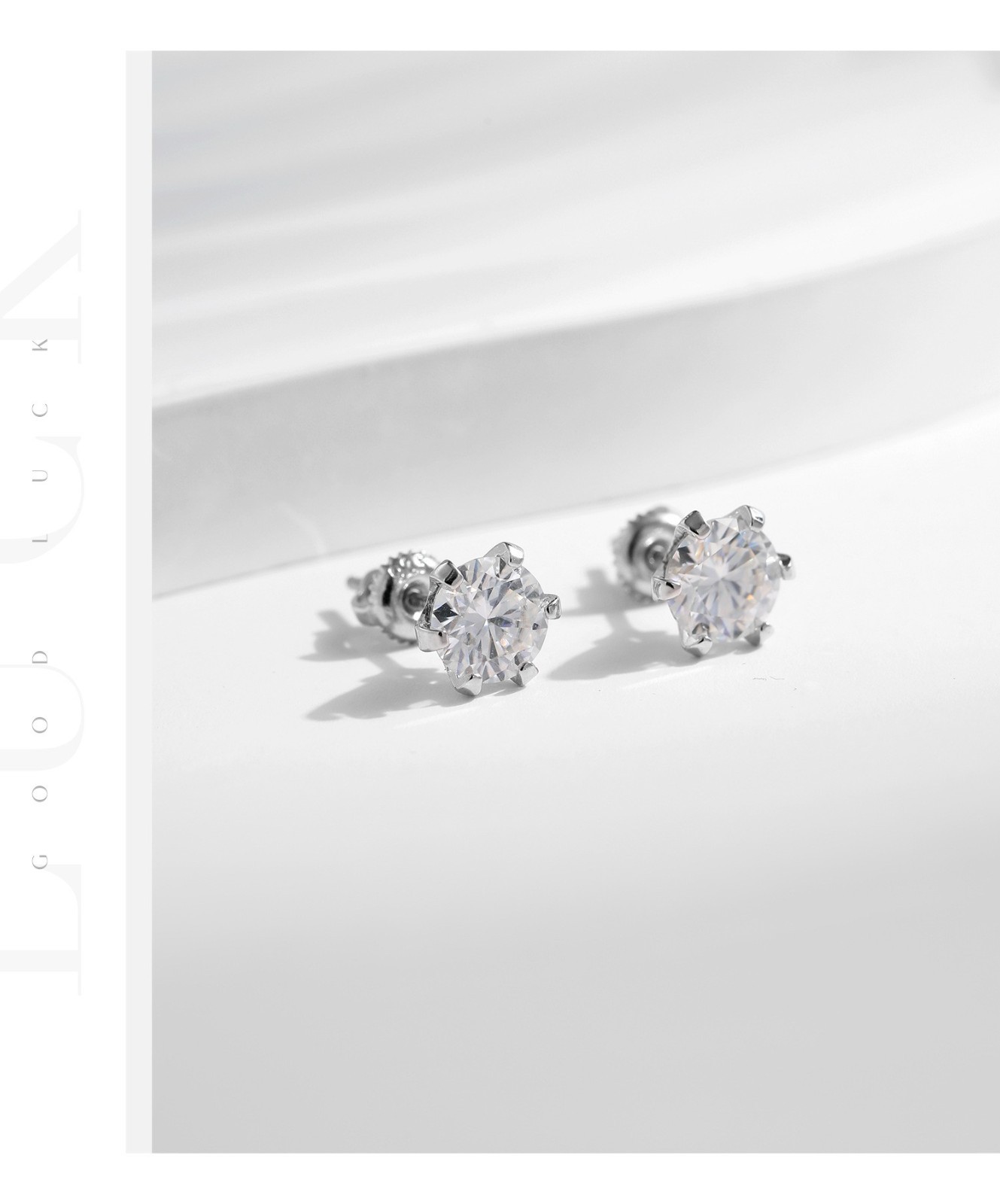 Moissanite Stud Earrings 925 Sterling Silver Screw Back D VVS1 GRA 1CT 2CT