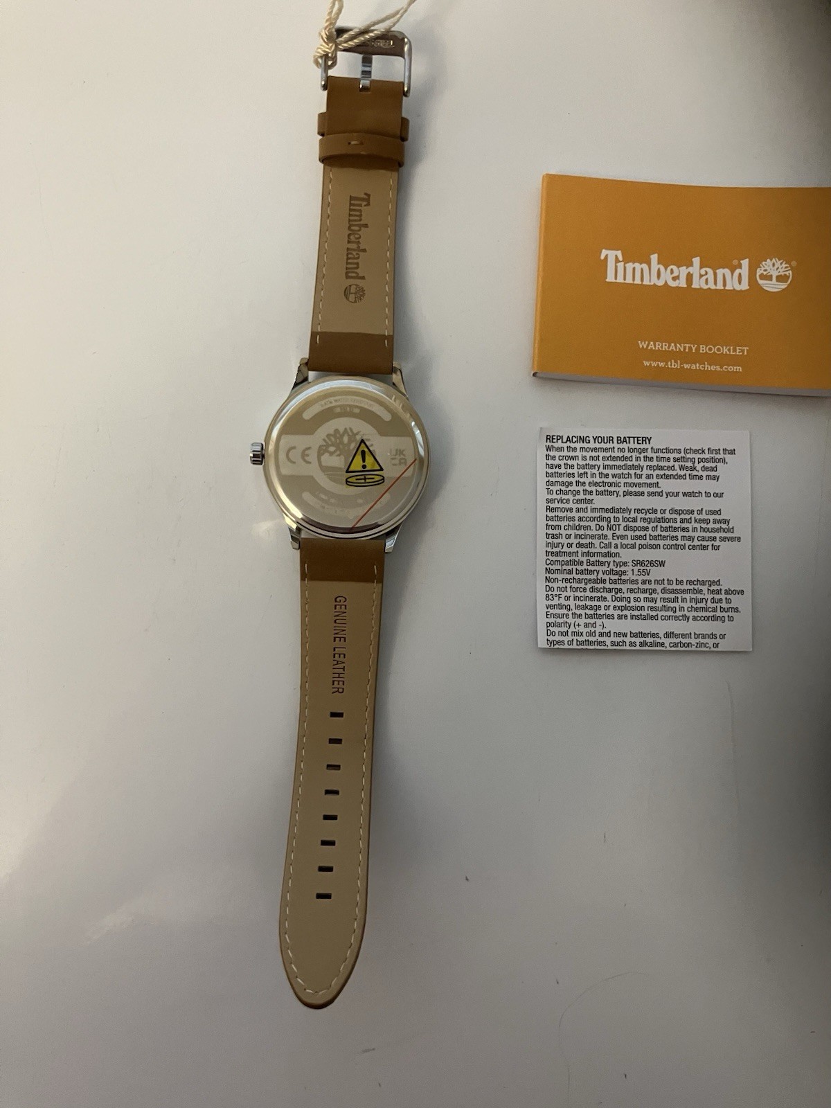 Timberland Classic Leather Men’s Watch, Miyota 2115 Quartz Date Movement NIB