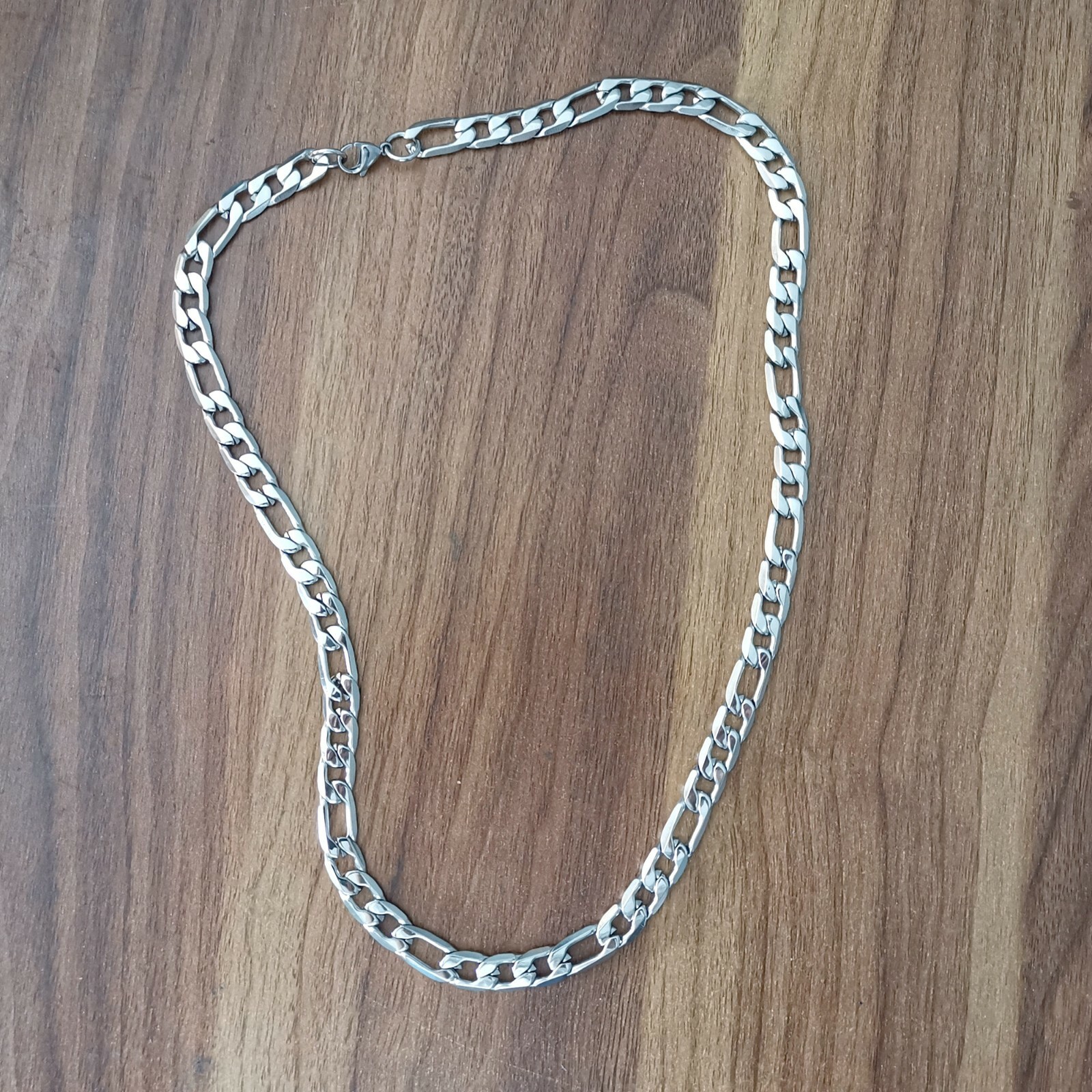 Polishing 9mm S.steel Figaro curb CHAIN Link Men’s Bracelet Necklace 7in–40in