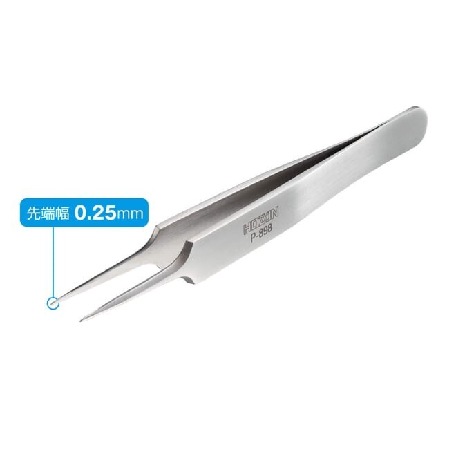 HOZAN Tweezers Standard Thick Tapered Straight type P-898 Tip 0.25mm