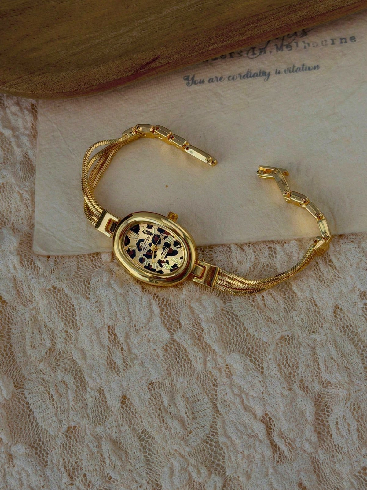 Gold French Vintage Style Unique Dainty Women’s Wrist Watch Trendy Cute Gift