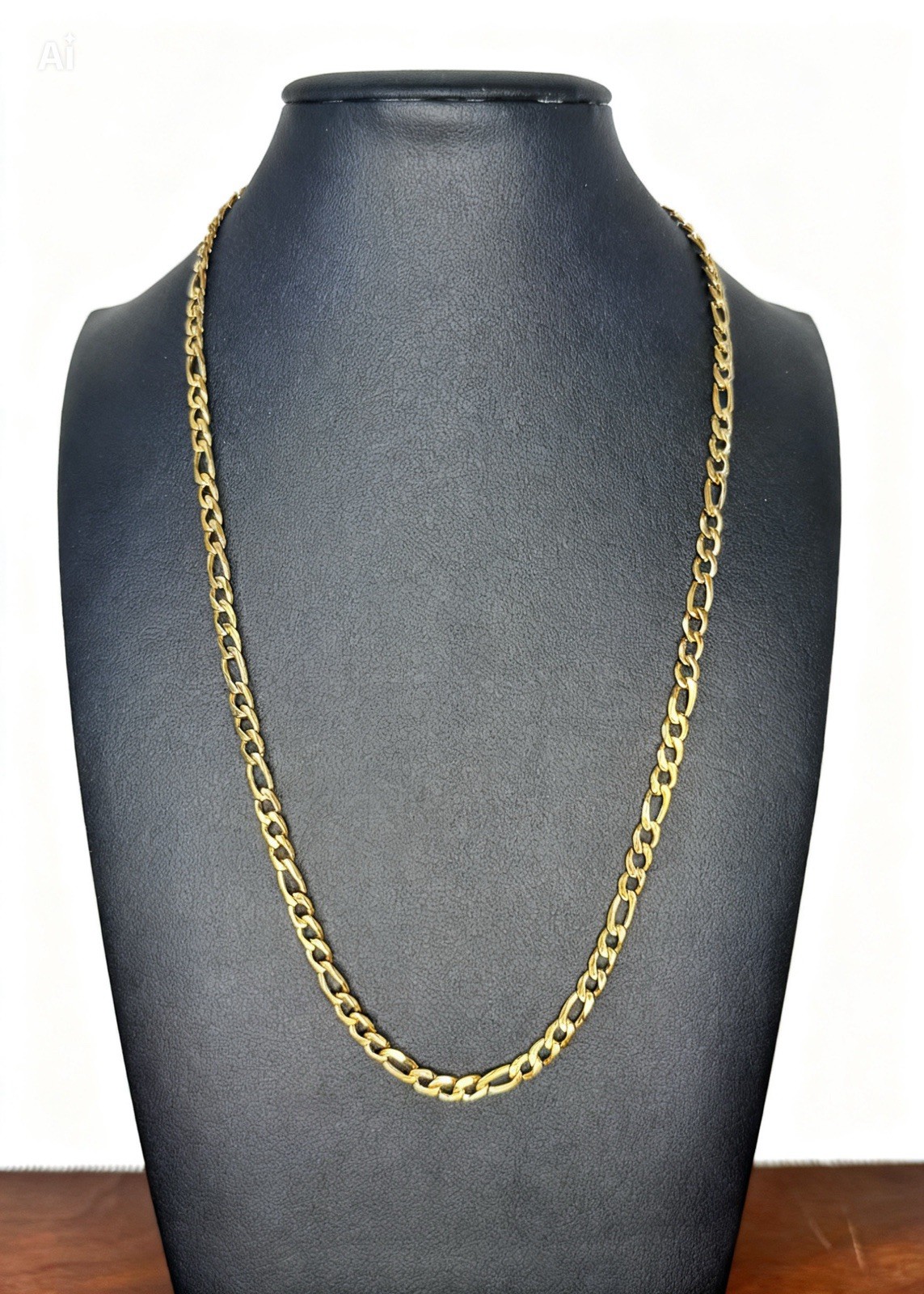4mm Figaro Chain 20″ , 24″, 30″ 18K Gold PVD Stainless Steel Unisex Necklace