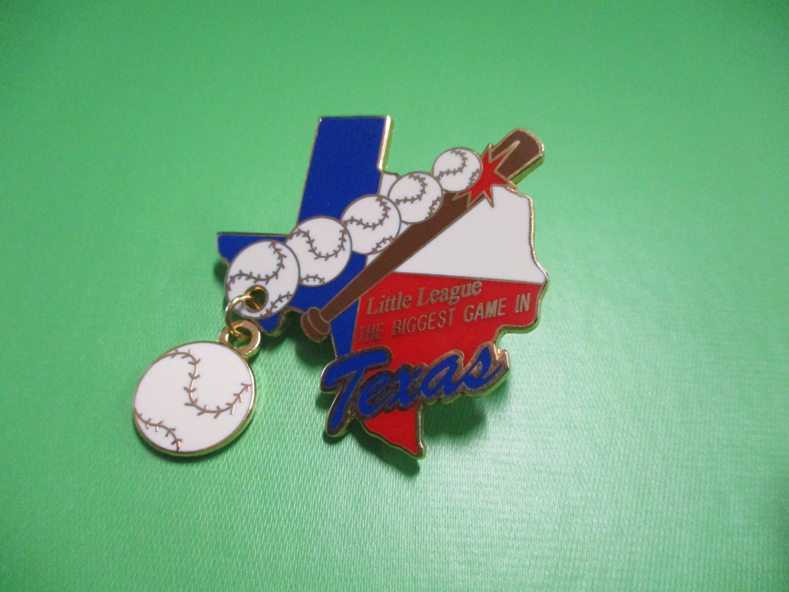 Little League Baseball The Biggest Game In Texas Pin Approx. 1.5 x 2 Inches