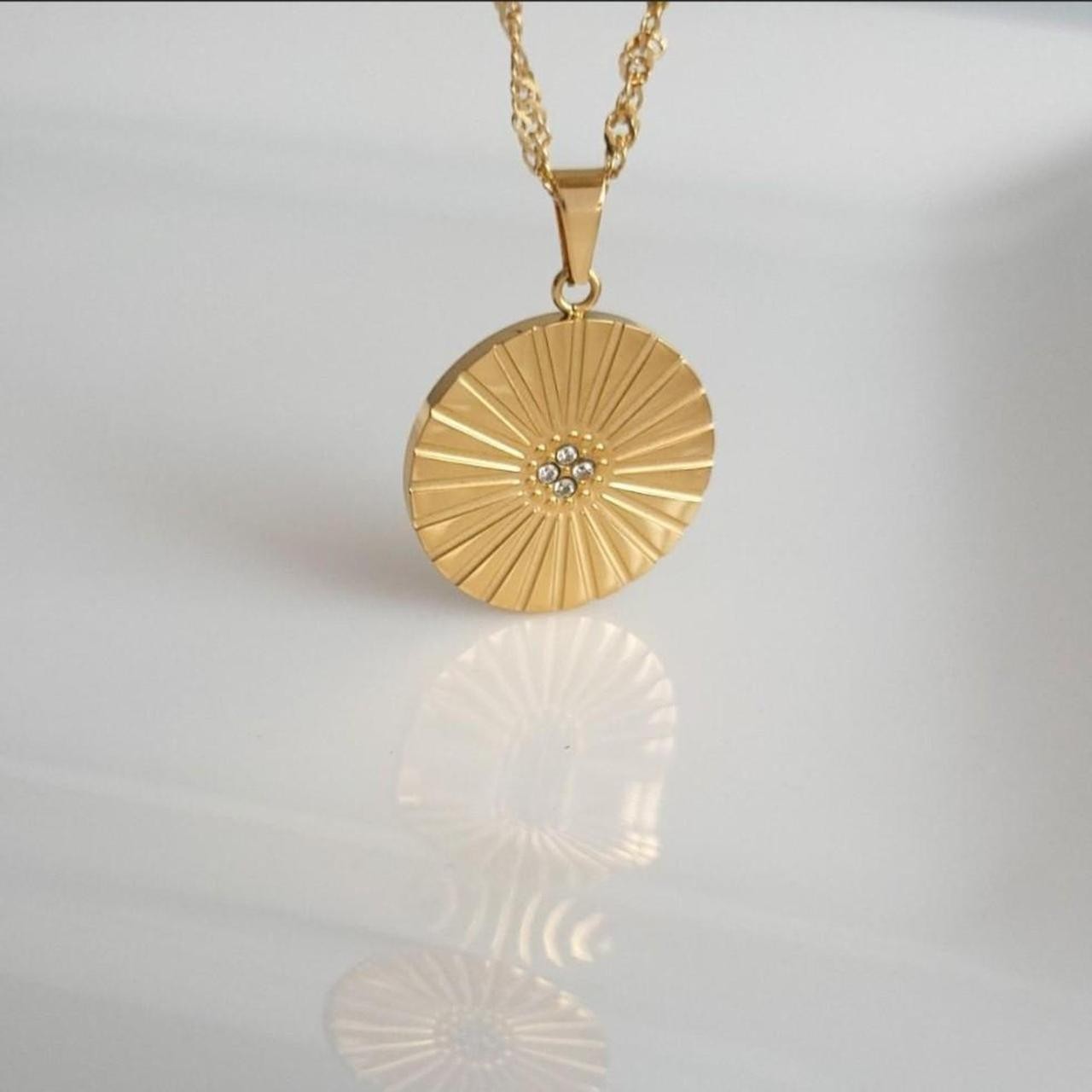 Sun Necklace CZ Celestial Astrology Pendant Necklace 18k Gold Plated Gift