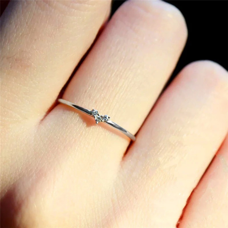 Knuckle Ring Heart Thin Tension Mount Geometric Adjustable Wedding Women Jewelry