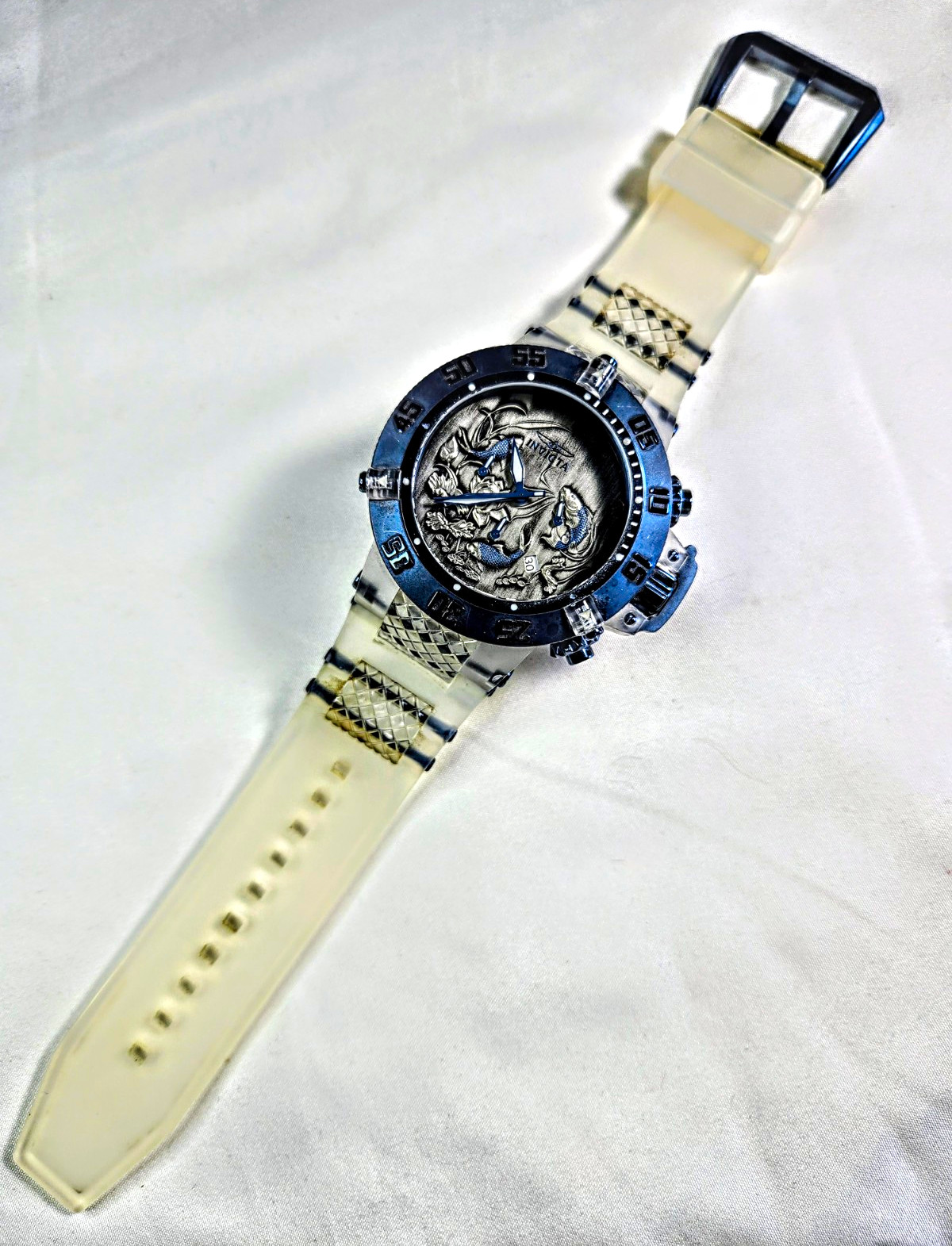 Invicta Subaqua Noma III Chronograph Date Quartz 200m Blue Dial Silicone
