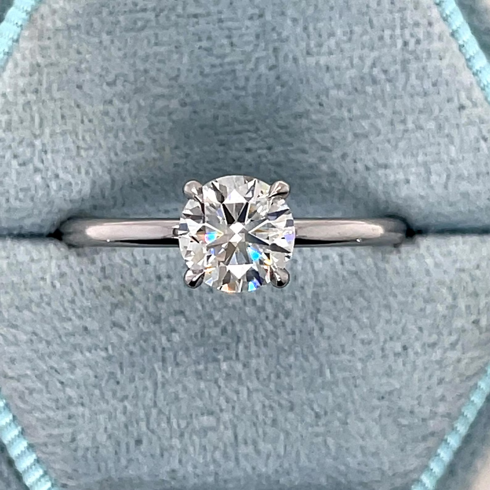 Lab Grown Diamond Solitaire Engagement Minimalist Ring Gold Plated 925 Silver