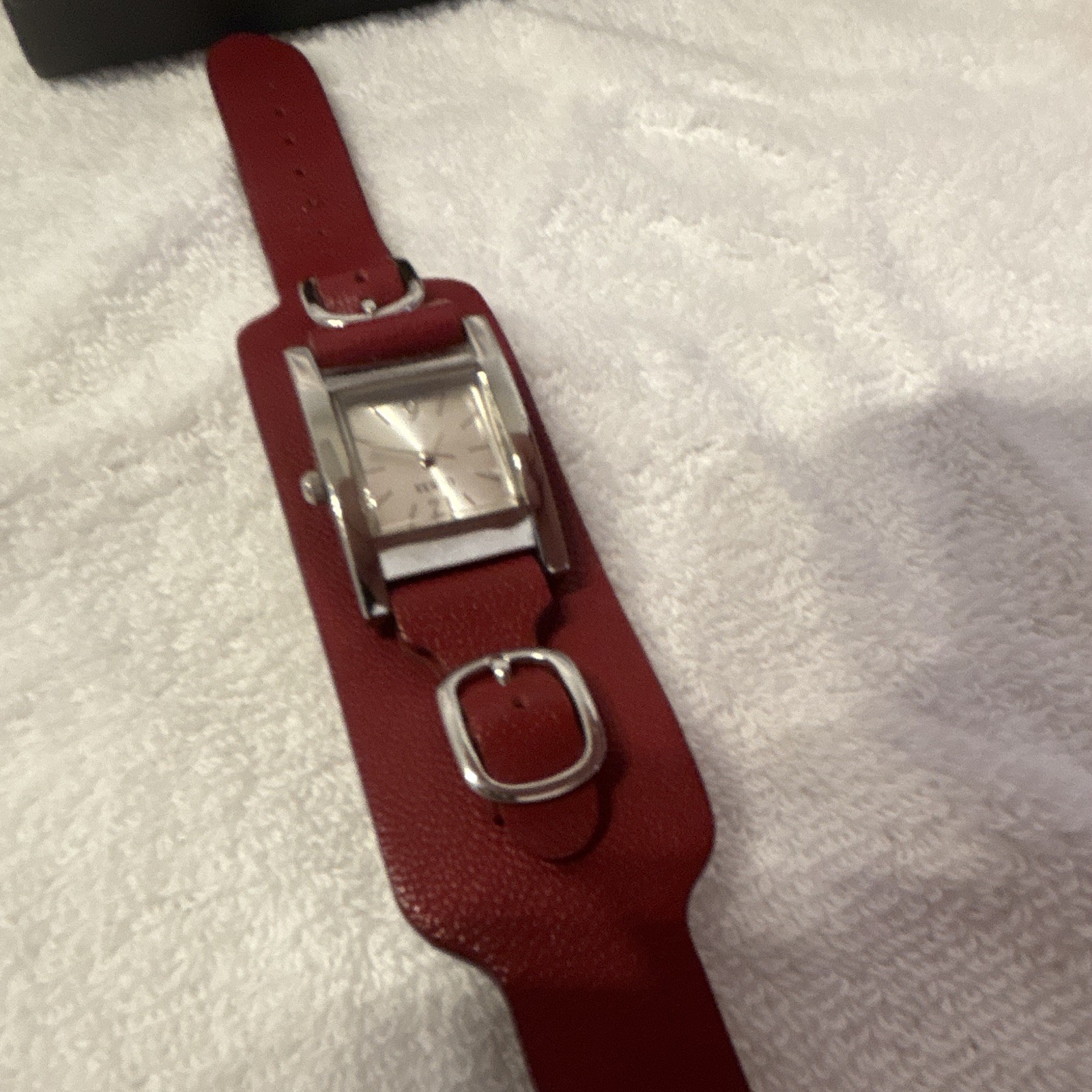 Coach Bracelet Lot Bangle Chain Cuff Leather & Metal Red/Black