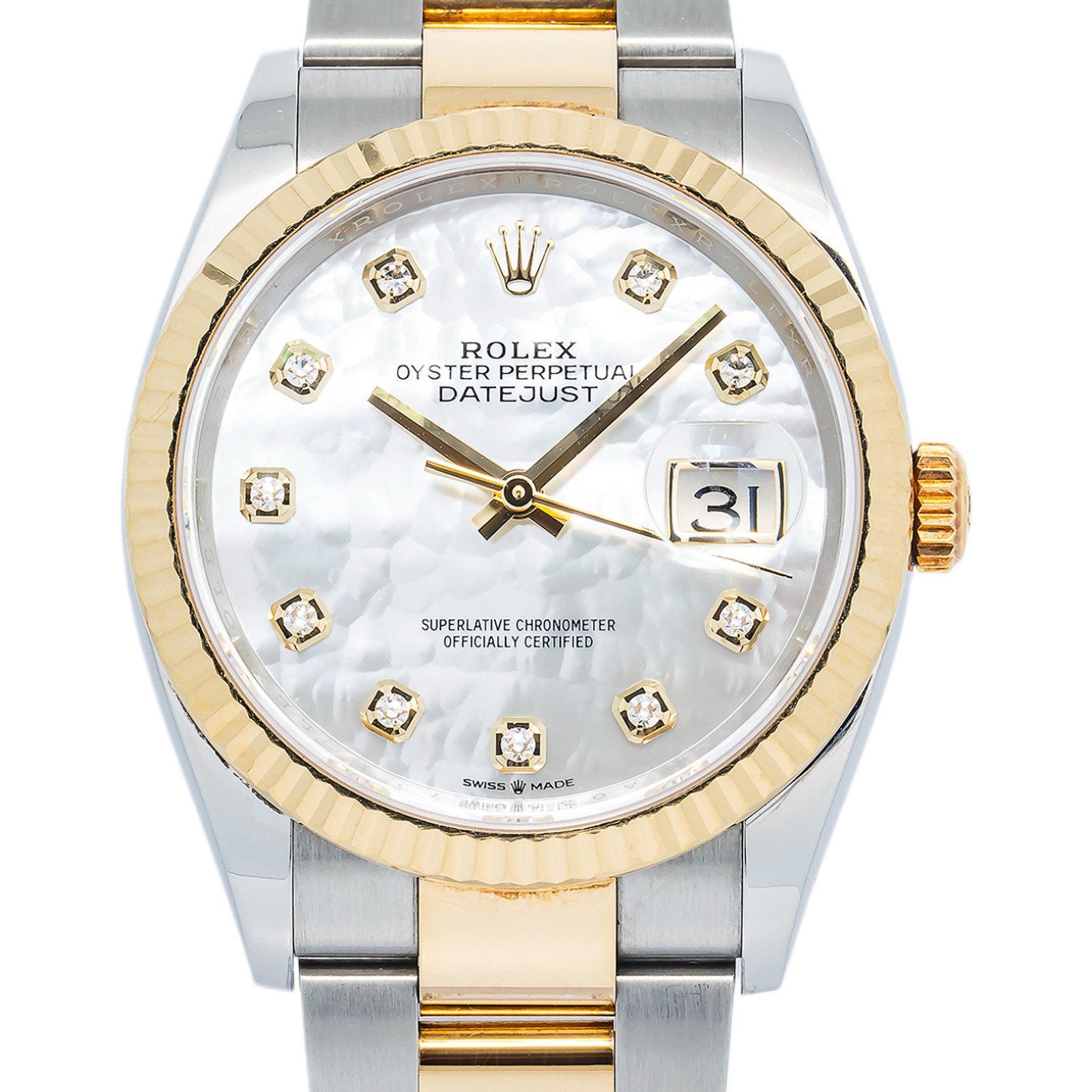 Rolex Datejust 126233 MINT 18k TwoTone Oyster MOP Dial Auto Men’s Watch 36mm