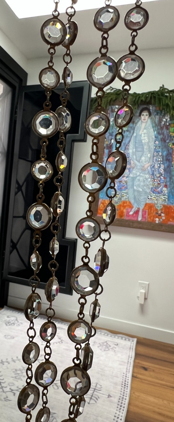 AUTHENTIC Vintage CHANEL Clear Cut Glass Sautoir Long Necklace (early 1980’s)
