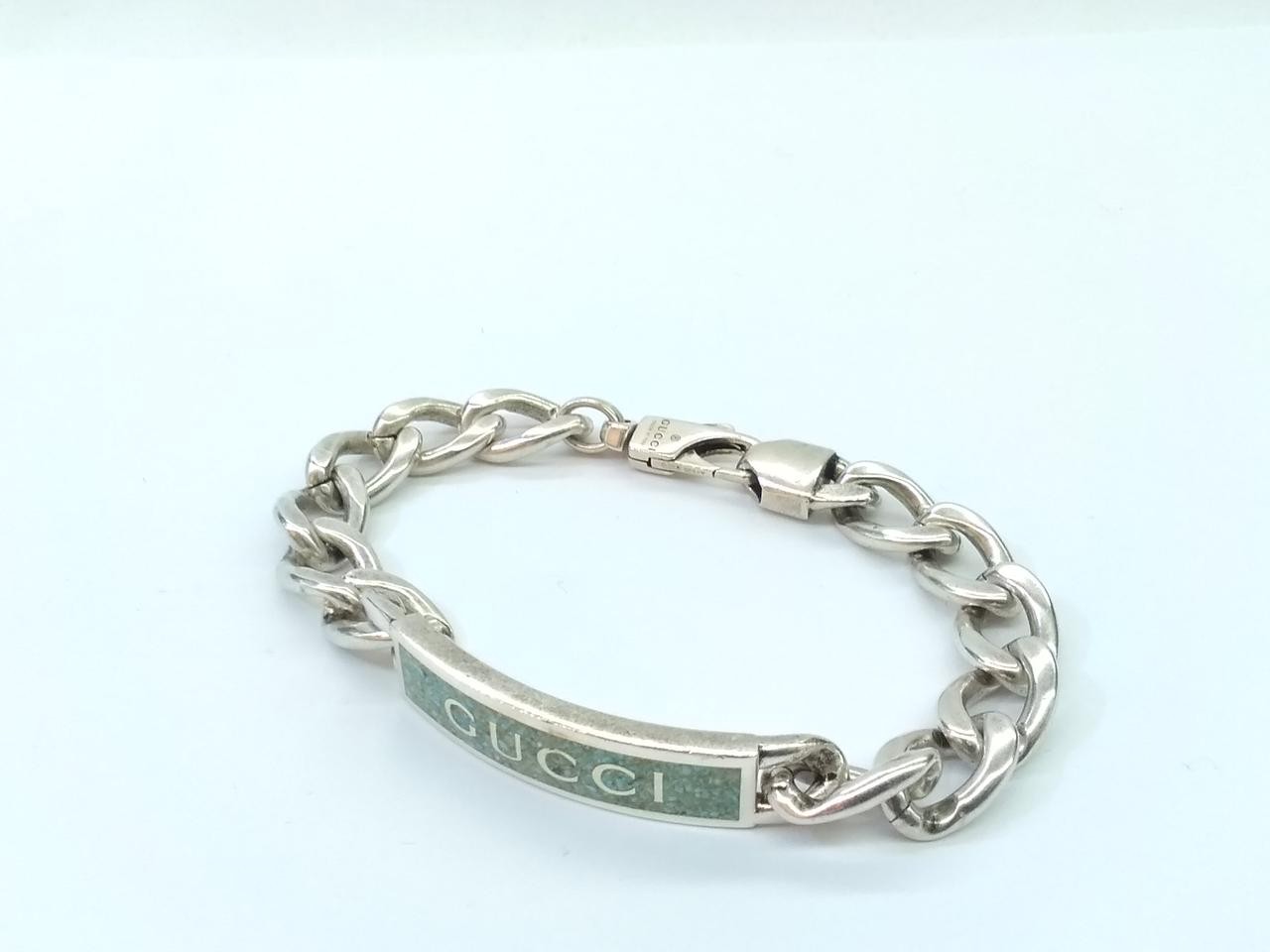 GUCCI Bracelet White Enamel and Metal 678712 Auth Japan