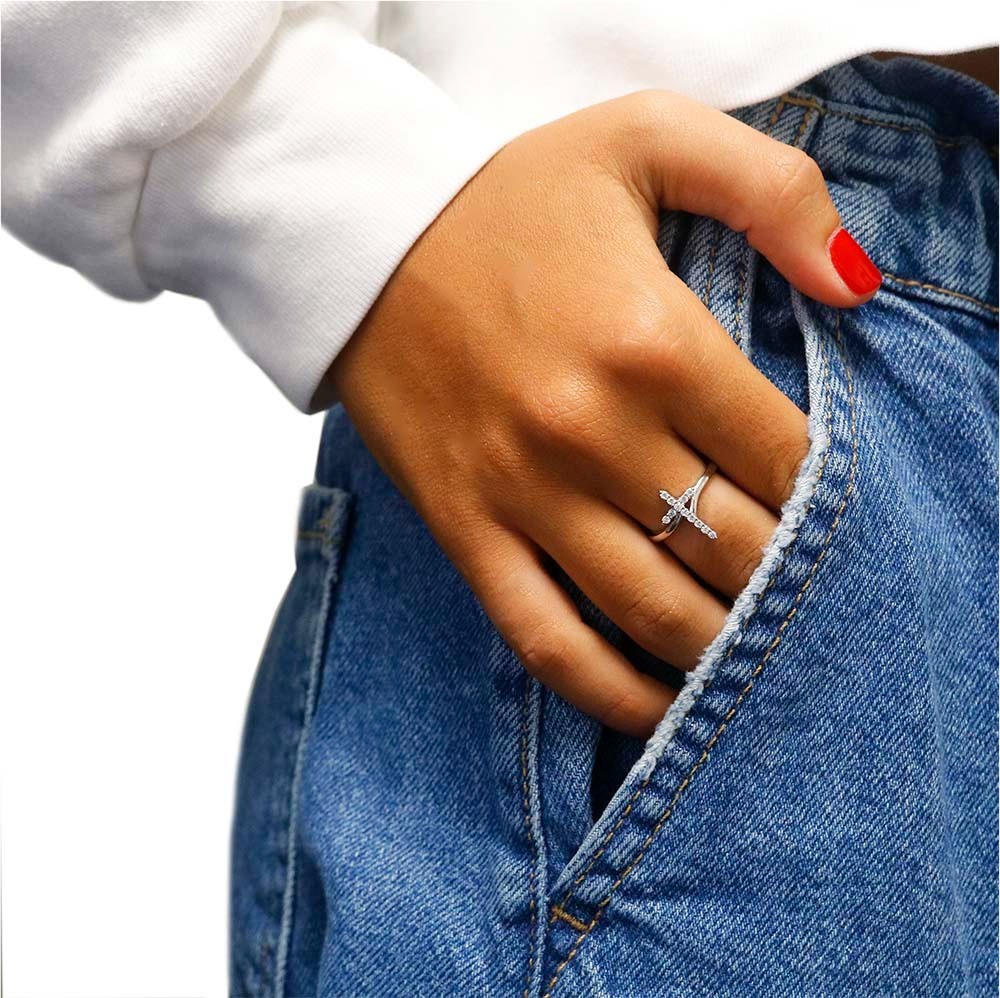 Sterling Silver Classic Clear CZ Religious Cross Fashion Ring 3 STYLES NEW! S6-9