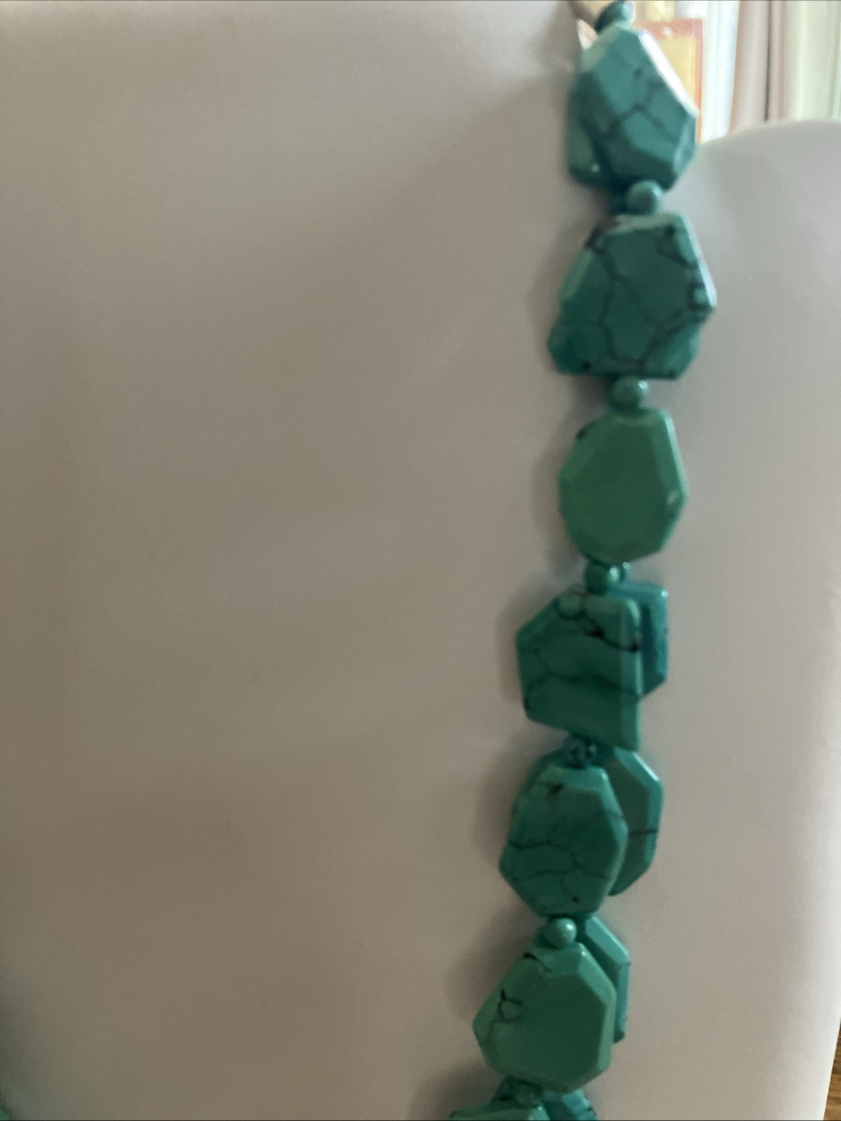 Jay King DTR Double Strand Turquoise Slab Beads Sterling 925 20” New 102 Grams