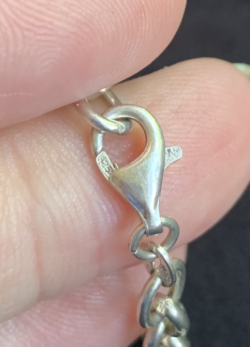 Sterling Silver 925 Rolo Link (Belcher) Lobster Clasp Bracelet 7″, 10g, Vintage