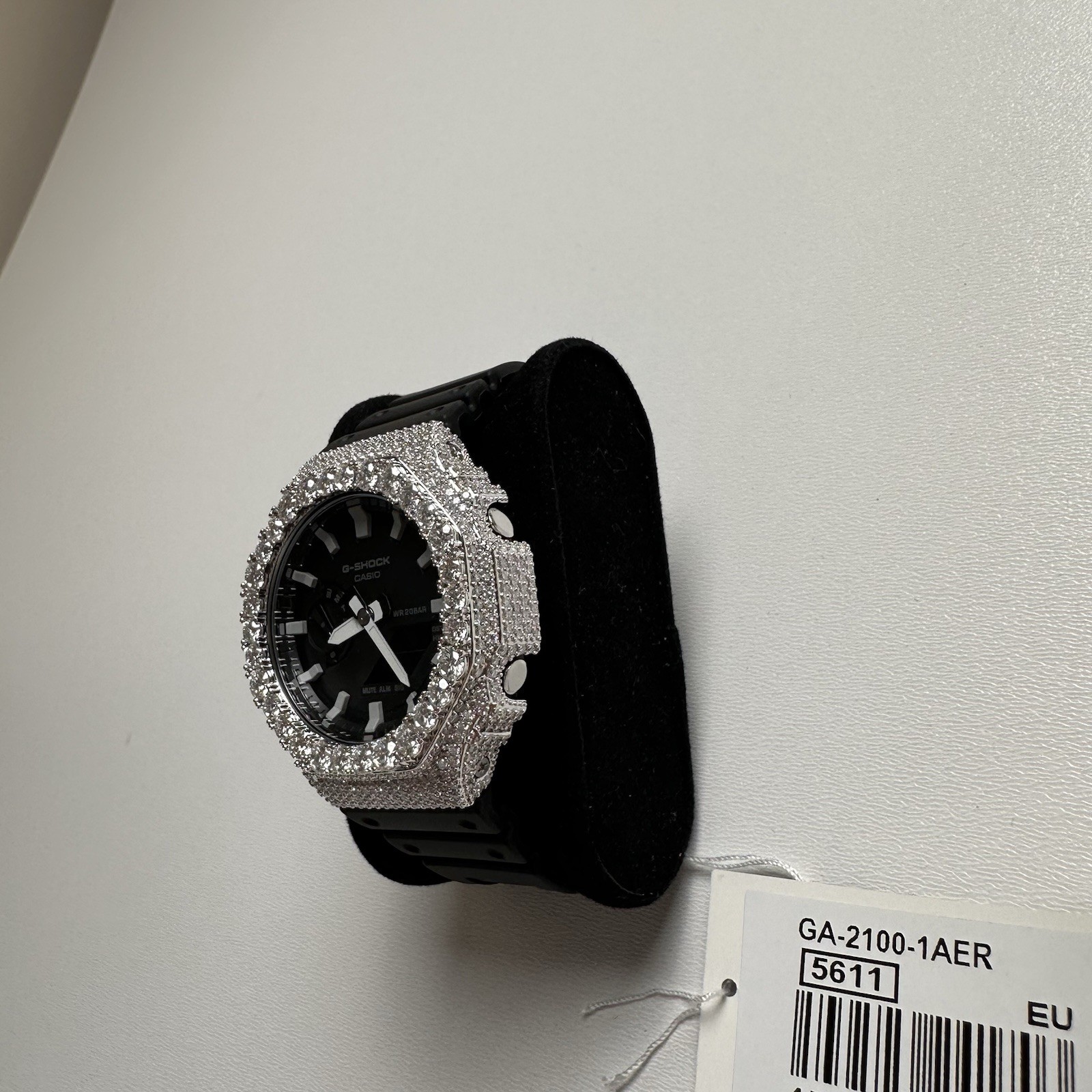 Custom Casio G-Shock GA-2100 Silver Moissanite Iced Watch New With Tags
