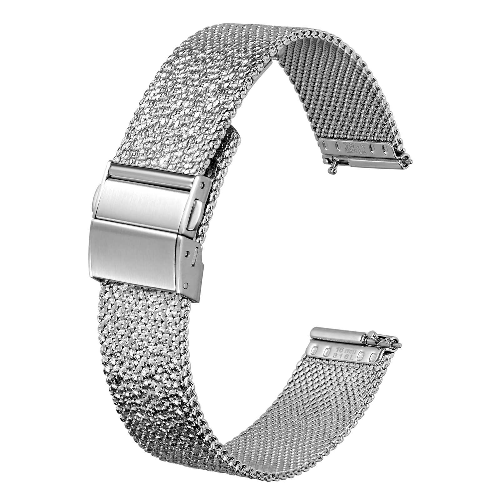 Milanese Mesh Watchband for Folding Buckle,12mm 14mm 16mm 18mm 20mm,Women