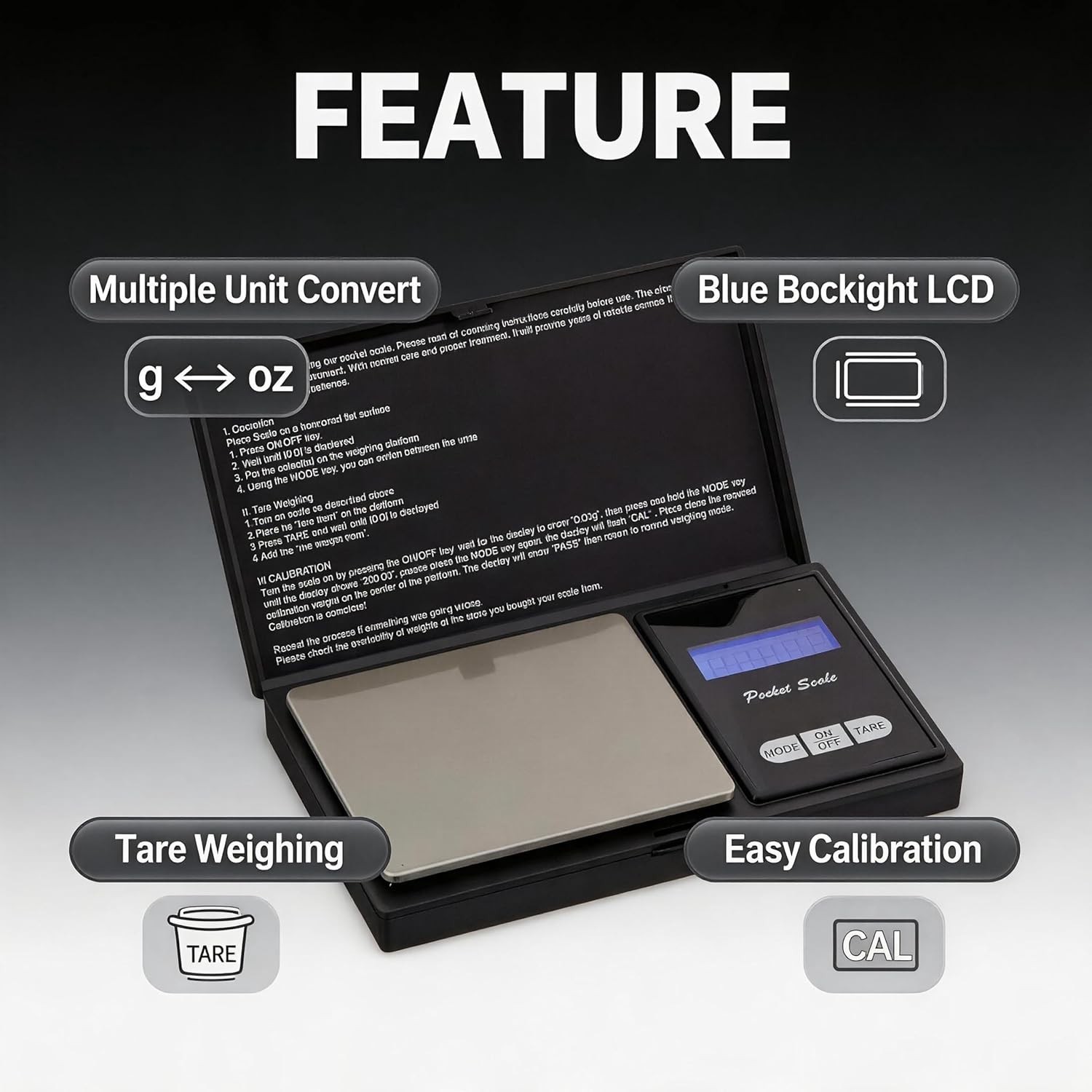 Lightweight 500g Mini Pocket Scale with Tare Function – Perfect for Herbs & More