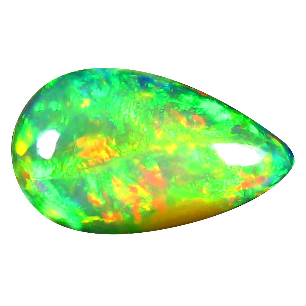 2.37 ct Pear Cabochon (13.45 x 7.96 mm)Play of Colors Rainbow Opal Stone