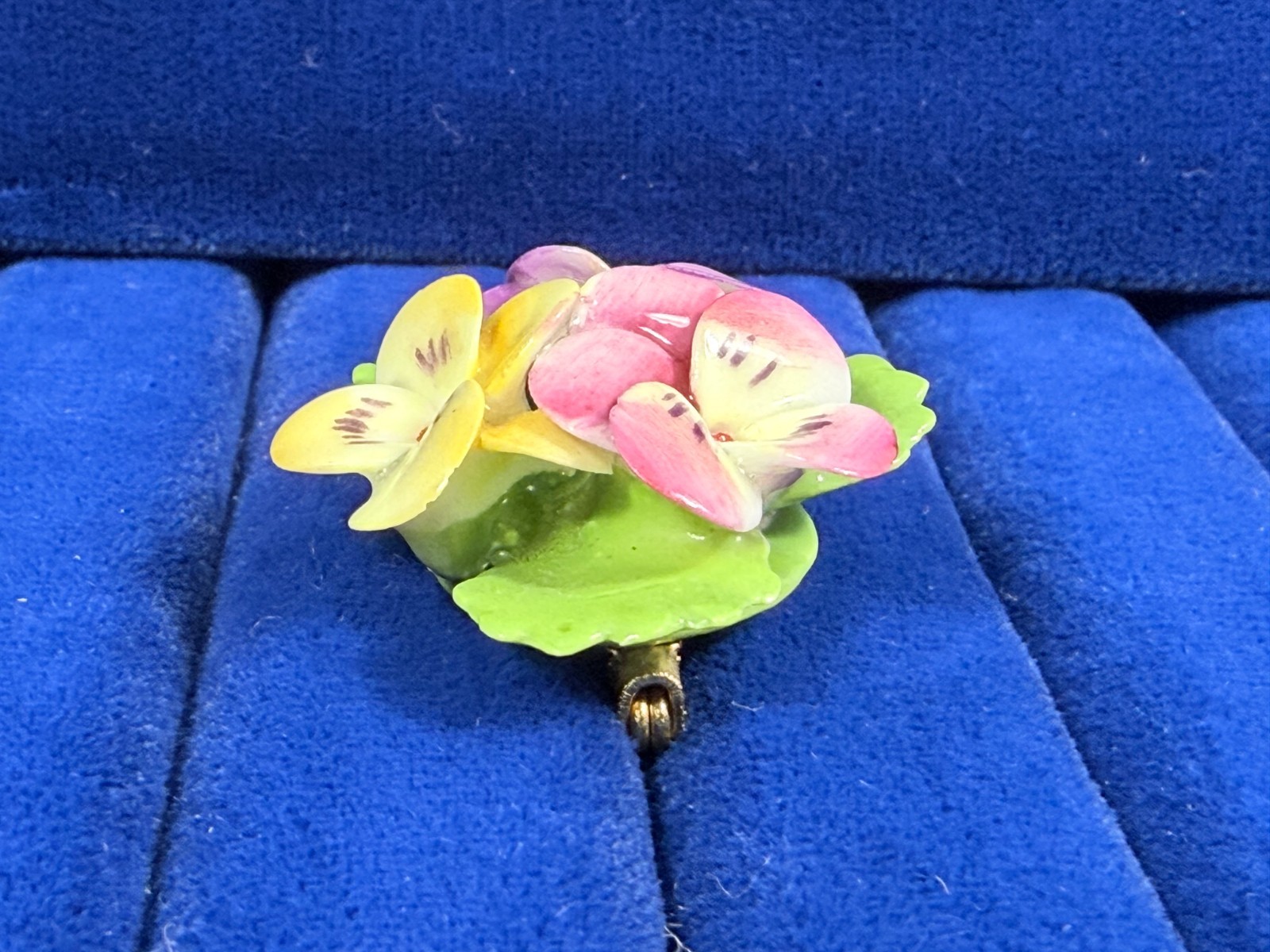 Vintage Bone China Pansy Yellow Pink Purple Made in England