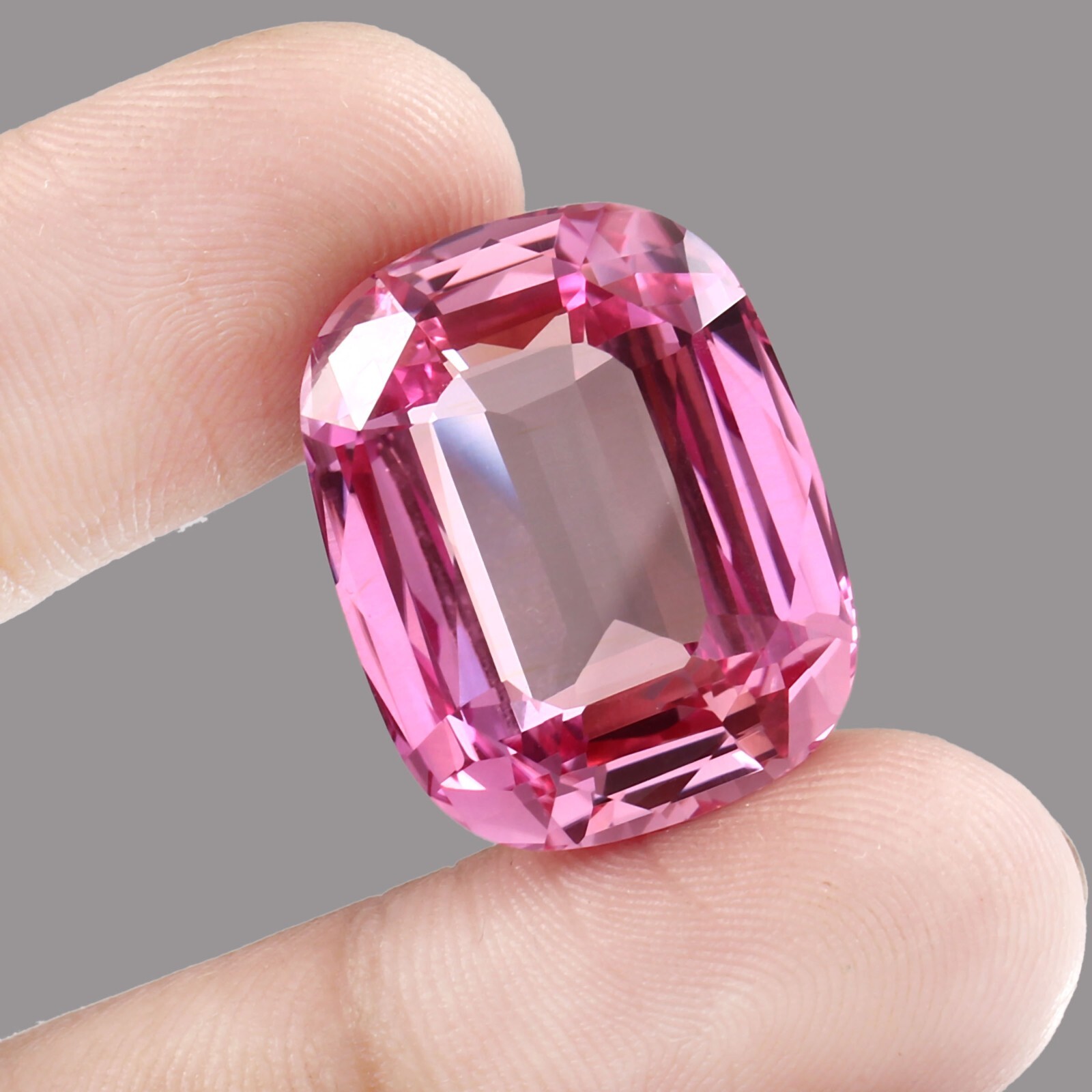 Natural Ceylon Padparadscha Sapphire Loose Cushion Old Mine Cut Gemstone 38.15Ct