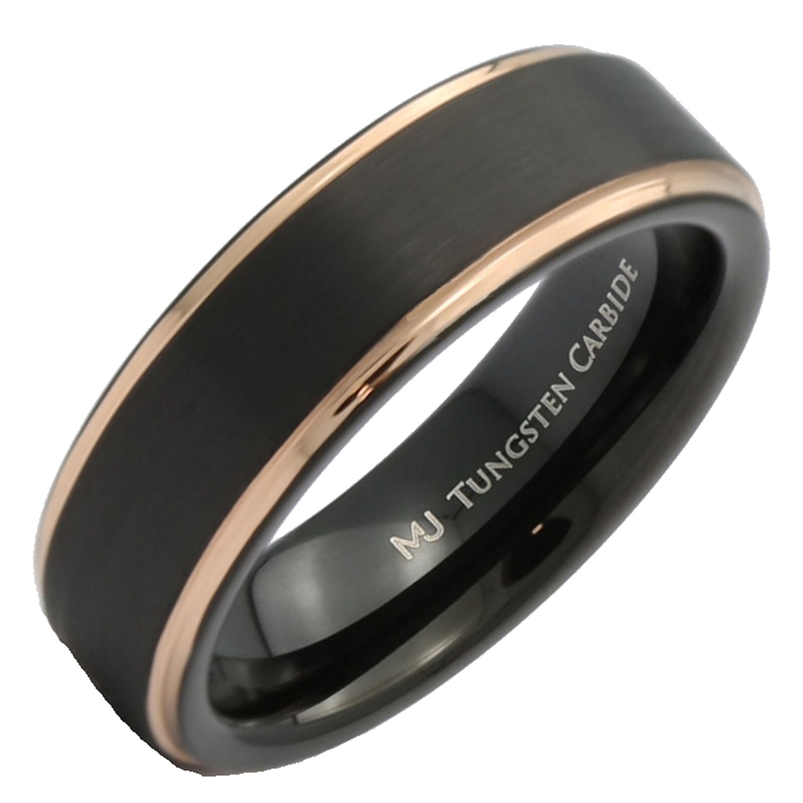 Tungsten Carbide 6mm or 8mm Wedding Bands Various Finish and Plated Edges