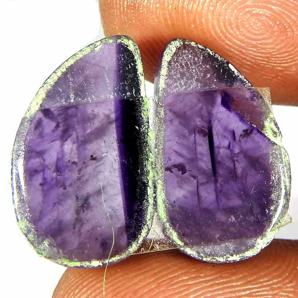 17.25 Cts Natural Amethyst Fancy Pair Cabochon Gemstone From Brazil